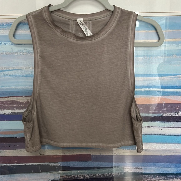 Lululemon Dusty Purple Crop Muscle Tee Size 4 - Picture 5 of 8